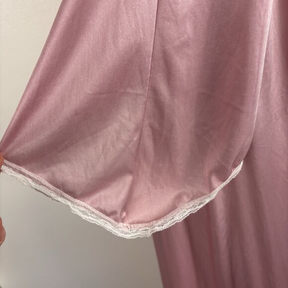 VTG Plus Size Nylon Dusty Rose Pink Maxi Nightgown Slip Dress 51 inch Bust - Picture 5 of 11